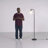 Rogan Modern Standing Tall Industrial Arched/Arc Floor Lamp with Glass Shade and 2 Bulbs Included-74879312