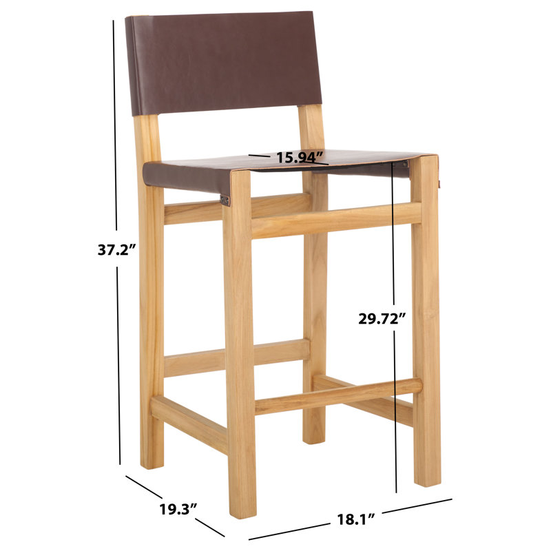 Chanler Counter Stool, Cognac Faux Leather
