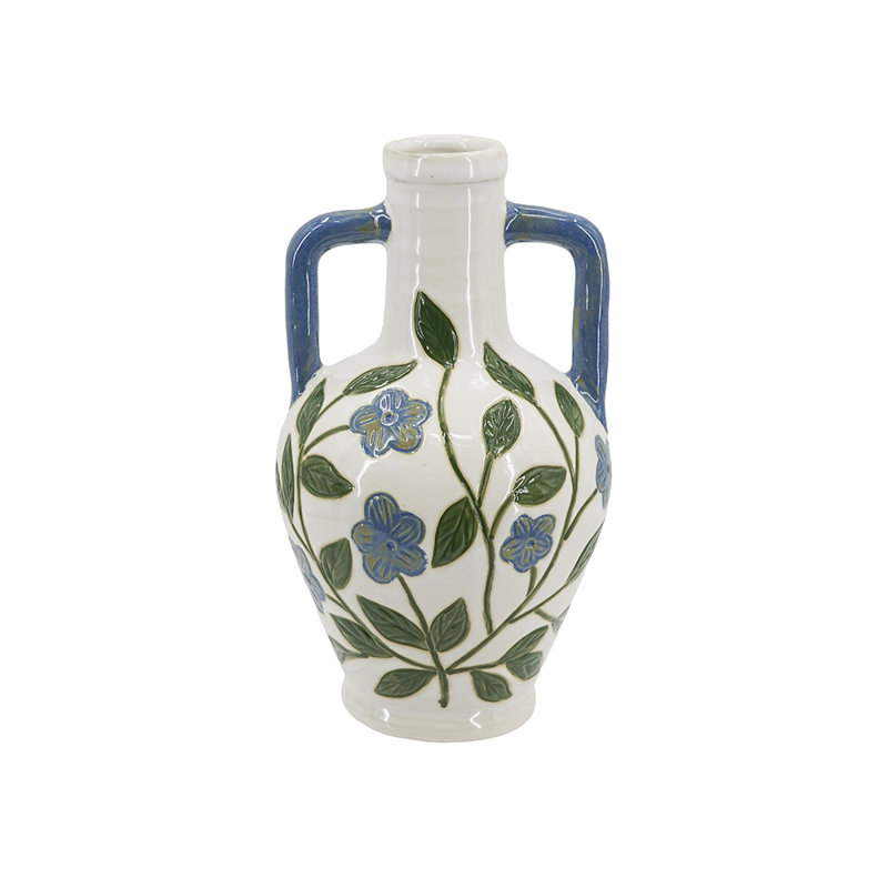 Vase en céramique 6,3 x 6,3 x 10,6 po