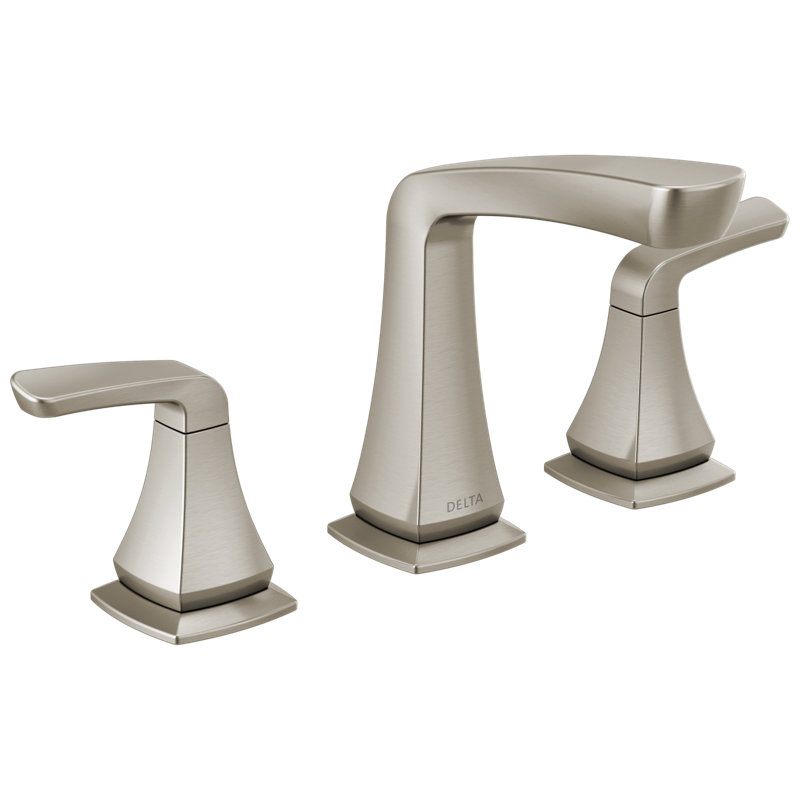 Vesna Widespread Bathroom Faucet 3 Hole, 2-handle Bathroom Sink Faucet with Drain Assembly, Spotshield Brushed Nickel