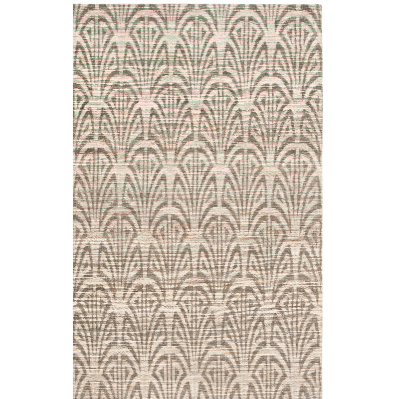 Tapis en chanvre / coton tissé à la main beige clair / gris Laumer, Rectangle 4 pi x 6 pi