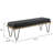 Dark Blue And Black Upholstered Bench