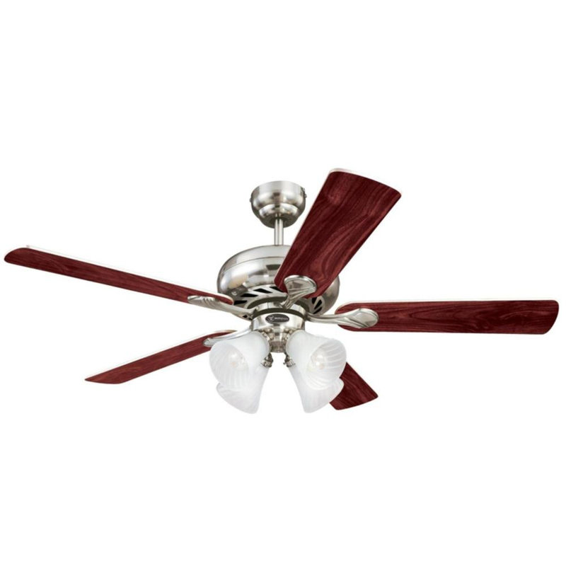 Pergola de 52 po Westinghouse Ventilateur de plafond intérieur DEL en nickel brossé