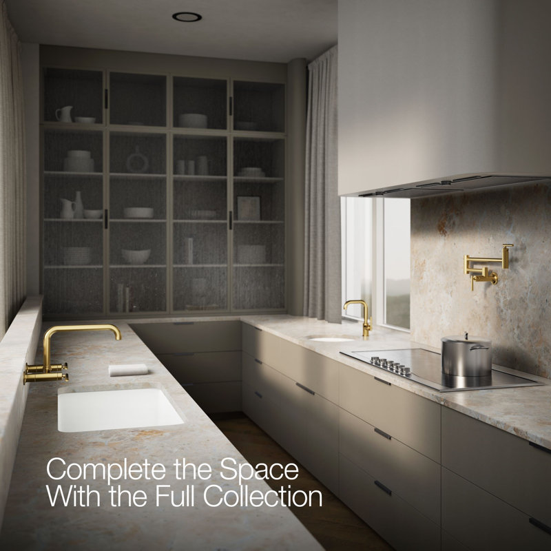 Purist® Bridge Faucet, Vibrant Brushed Moderne Brass