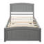 Lit plateforme gris avec lit gigogne caché - Design en bois massif pour une chambre à coucher moderne et élégante-172927470