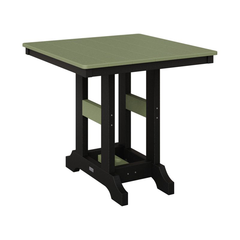Garden Classic Outdoor Square Bar Table, 39.5" H x 33" W x 33" D, Black, Sage
