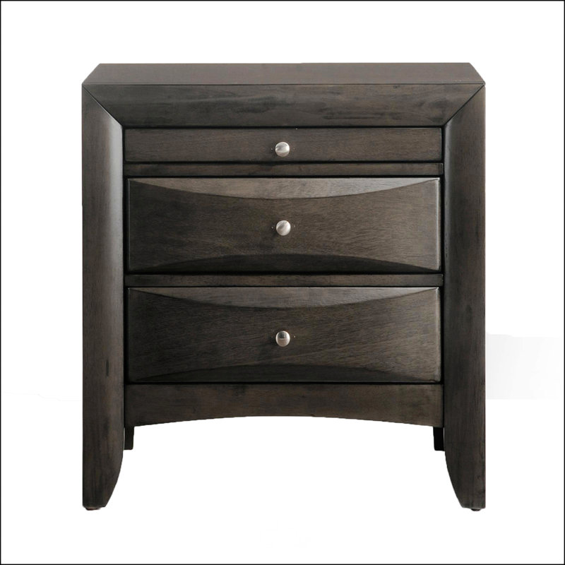 Table de chevet 2 tiroirs Grey Oak