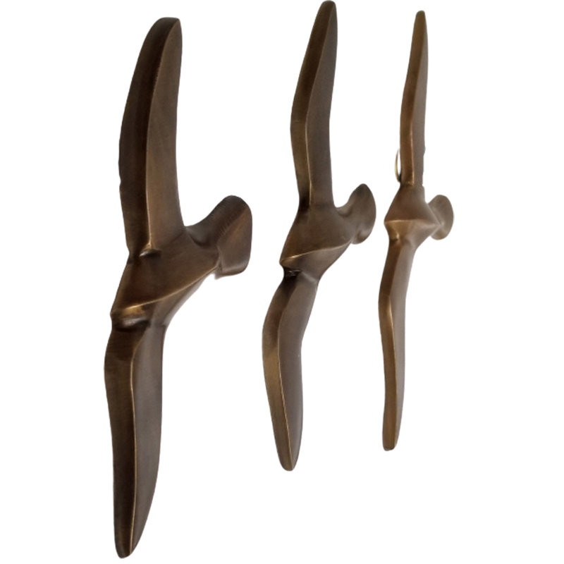 Handmade Animals Wall Decor on Metal, Bronze