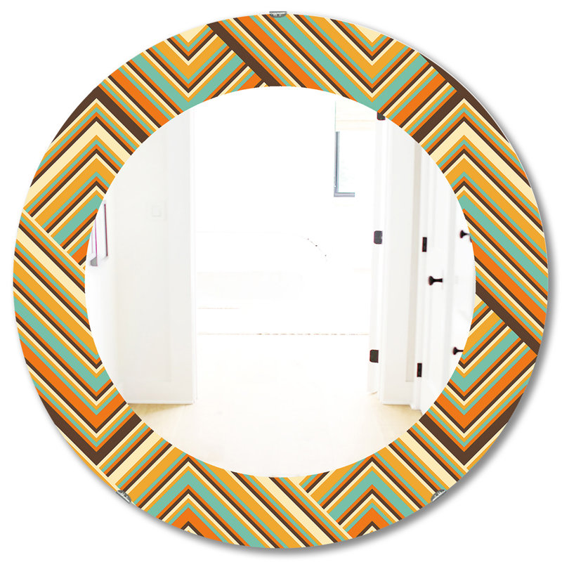 Miroir mural rétro éclectique, H 31,5 po x l po