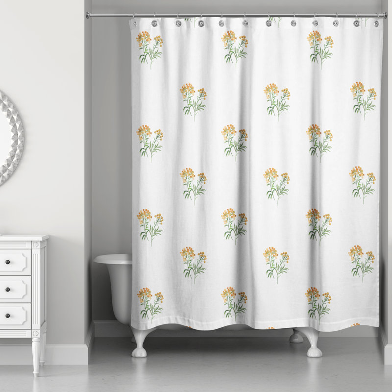 Romigh Floral Shower Curtain, White
