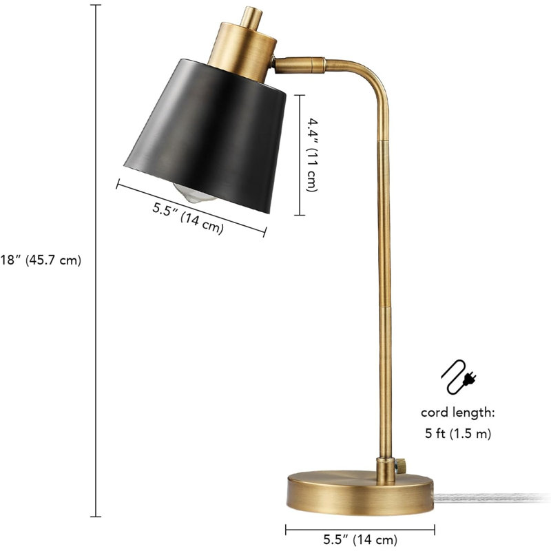 Lampe de bureau en laiton mat