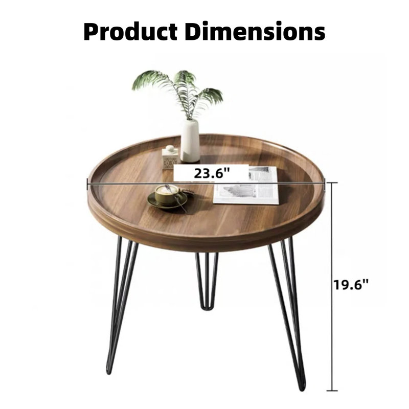 Solid Wood Tabletop Single-Seater Coffee Table, Brown