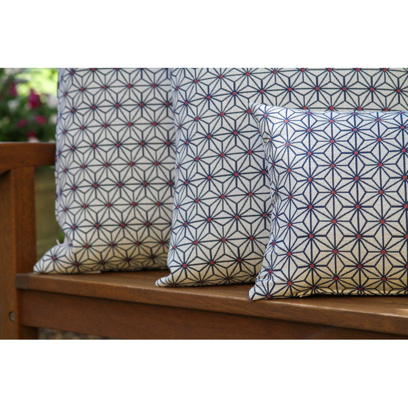 Liza Pillow Cover & Insert Rectangle in Blue/White/Red