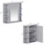 Armoire de rangement murale de salle de bain avec miroir, tablette réglable et portes-129424045