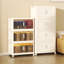 Bacs de rangement pliables avec porte magnétique, armoire de rangement en plastique avec roues
