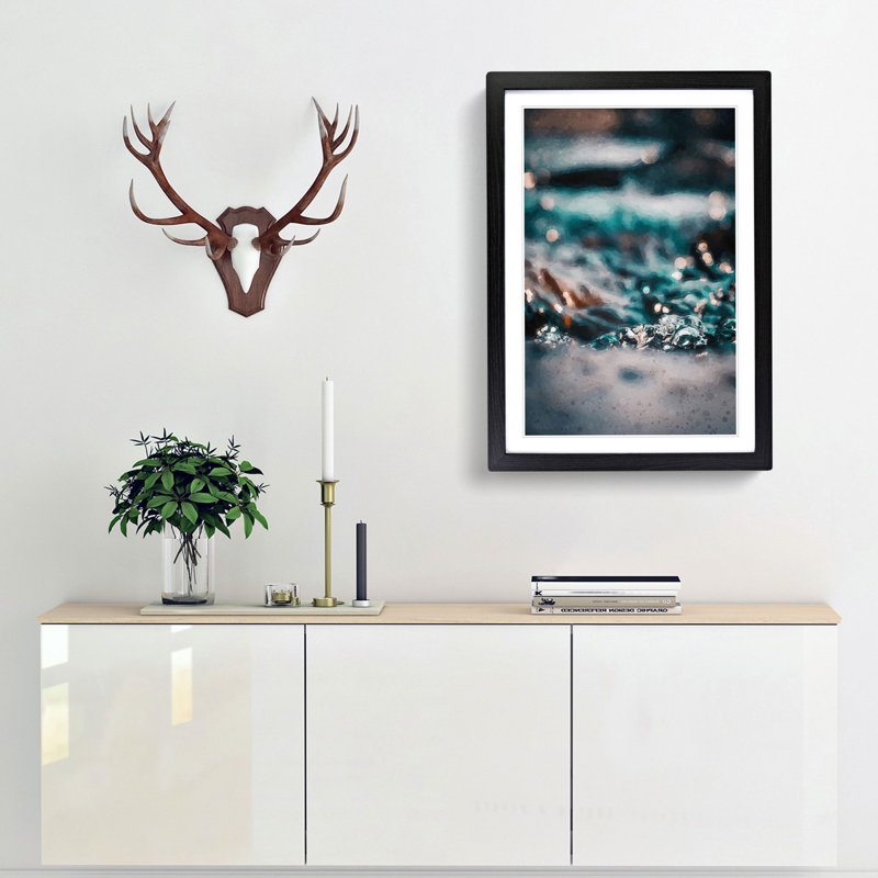Splash of Water in Abstract - Picture Frame Graphic Art Print, Black Framed, 87cm H x 62cm W x 2cm D
