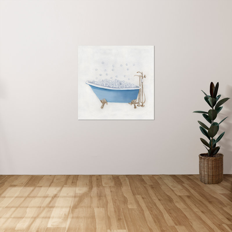 "Bain bleu I" par Marilyn Dunlap, reproduction sur toile, H 36 po x l 36 po x P 1,5 po