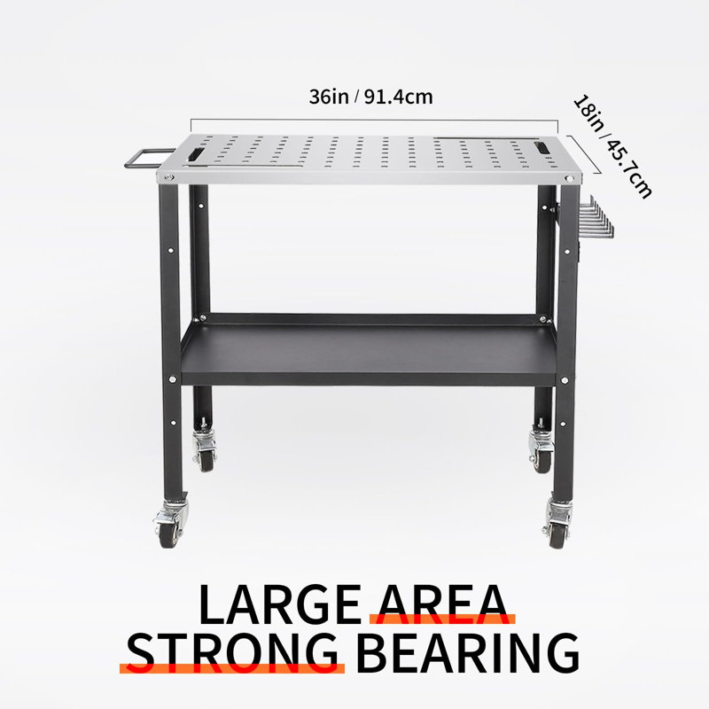 Table de soudage, établi portatif avec deux panneaux de rangement