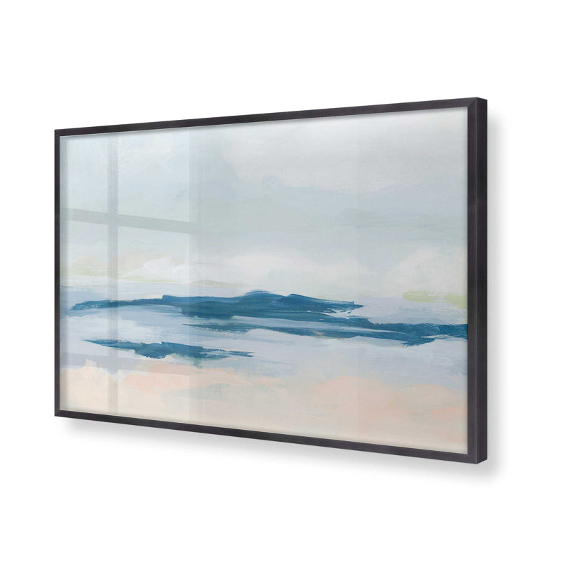 Soft Coastal Layers II Print, 12.25" H x 15.25" W, Weathered Zinc Single Picture Frame