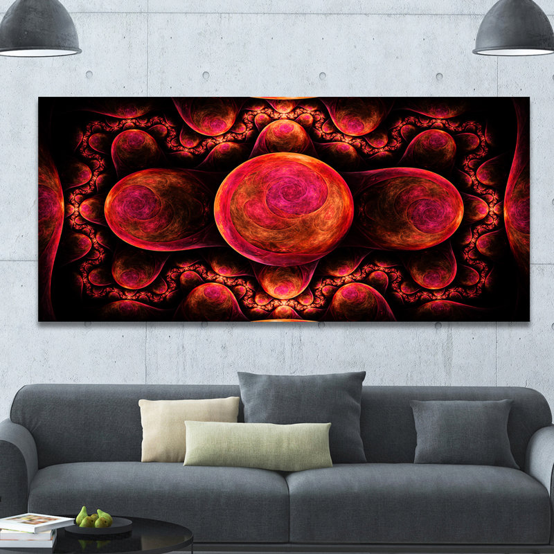 " Red Exotic Fractal Pattern ", 28" H x 60" W x 1.5" D