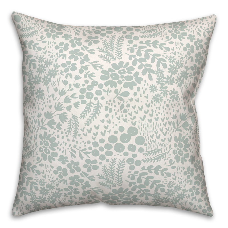 Coussin Floral, Bleu