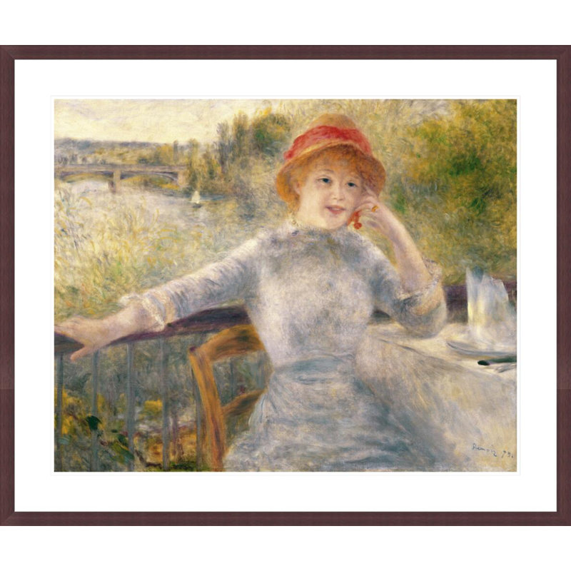 «Alfonsine Fournaise (1845-1937) at The Grenouillere» par Pierre-Auguste Renoir, impression giclée encadrée