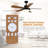 44-Inch Ceiling Fan With LED Light And Remote Control, 6-Speed Modes, 2 Rotating Modes, Timer, Improved Blades