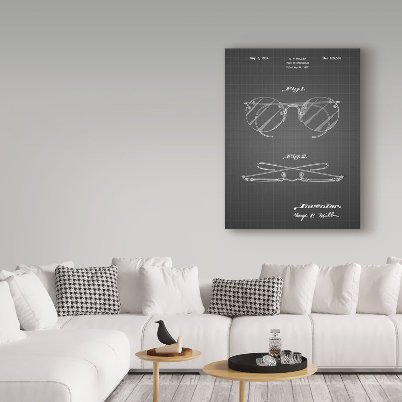 Manilo, «Spectre des lunettes, brevet d'art», reproduction d'art sur toile tendue, H 47 po x l 35 po