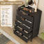 Commode 5 tiroirs l 27,5 "pour chambre à coucher, commode haute en bois cannelée H 47,2"-936431509
