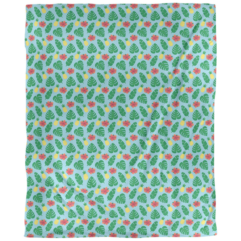 Tissu tropical, bleu, L 56 po x l 36 po, Coton peigné de base