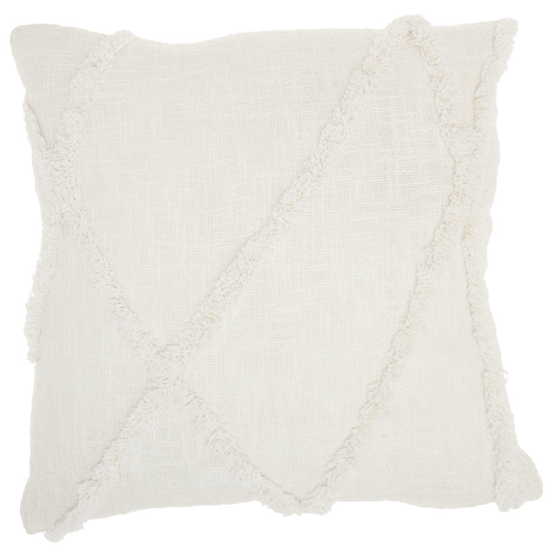 Housse de coussin carré et insert, 18" x 18", Blanc
