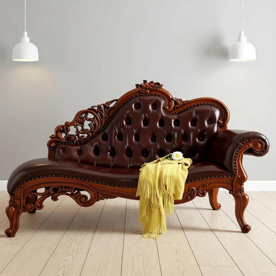 American-style retro cow leather chaise longue