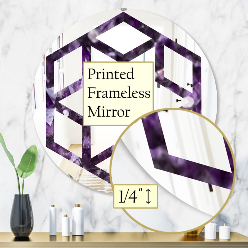Miroir mural Hexagon Star Amethyst Geode, H 31,5 po x l po
