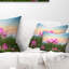 Coussin décoratif à motif floral en fleur de lotus fleurs au coucher de soleil-29075906-29075907