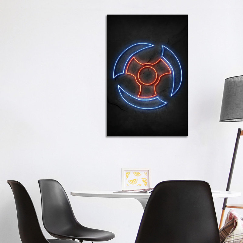 Shuriken Neon by Durro Art - Wrapped Canvas Print, 101.6 cm H x 66.04 cm W x 3.175 cm D
