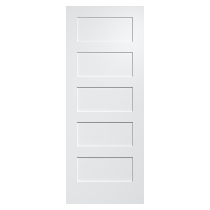 80'' Solid + Manufactured Wood Paneled Primed without Installation Hardware Kit Standard Door, 18” x 80"