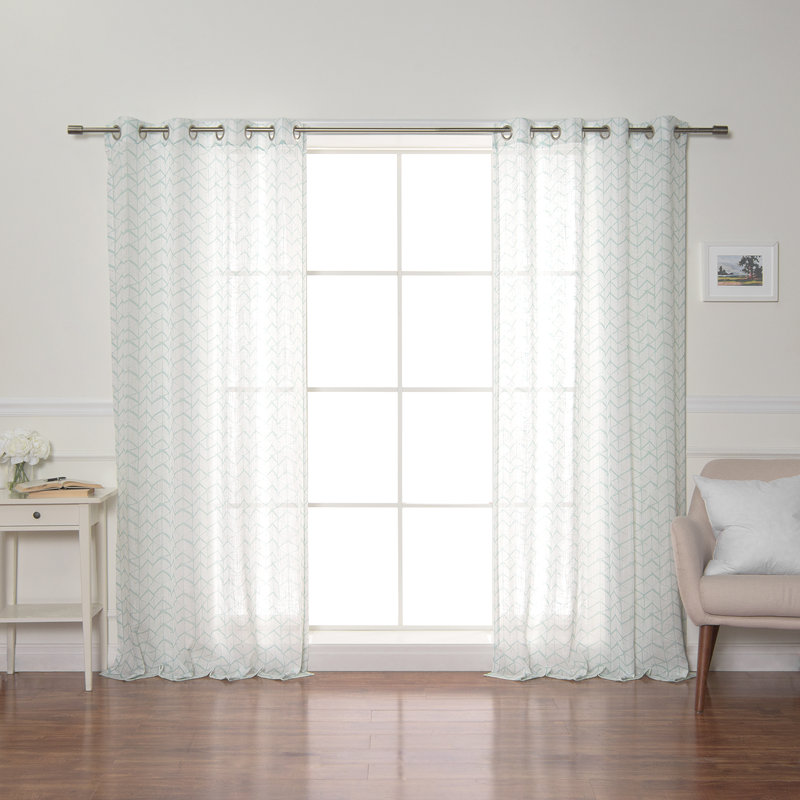 Semi Sheer Curtain Panel Pair, Sage