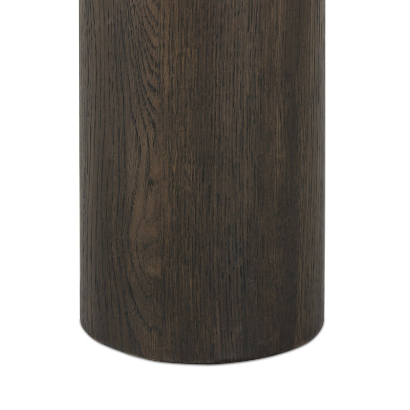 Zion End Table-Merlot Marble, Grey Tobacco Oak, Solid Wood