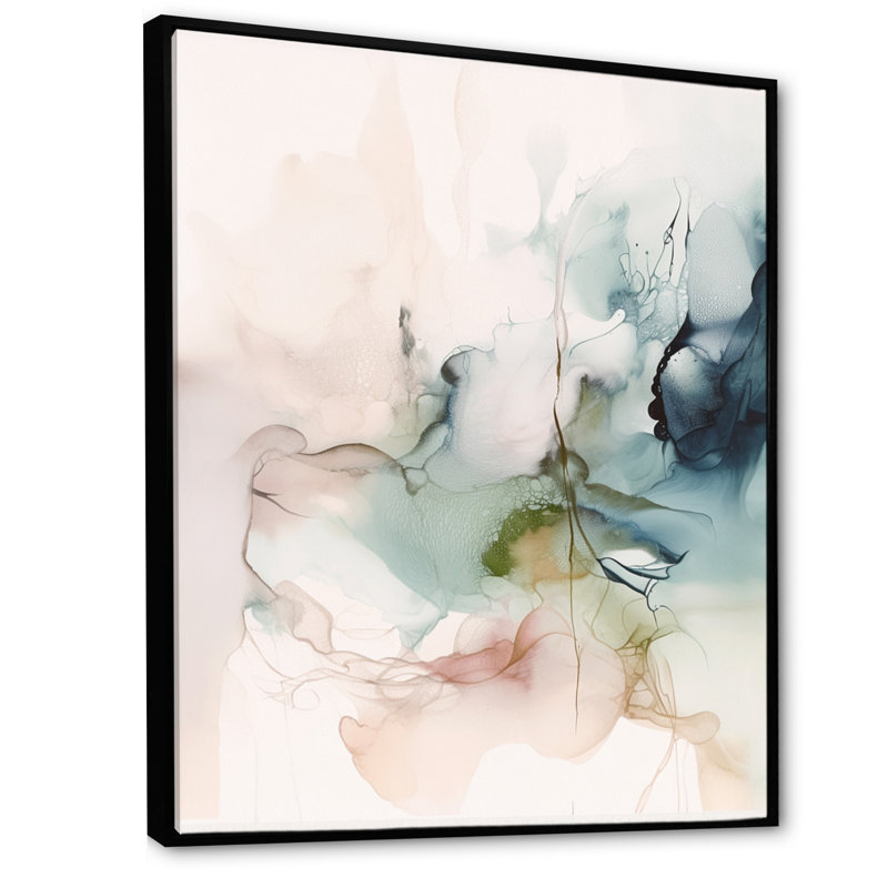 «Green and Cream Essence Of Modernity IV», reproductions de toiles abstraites en marbre, L 24 po x H 32 po