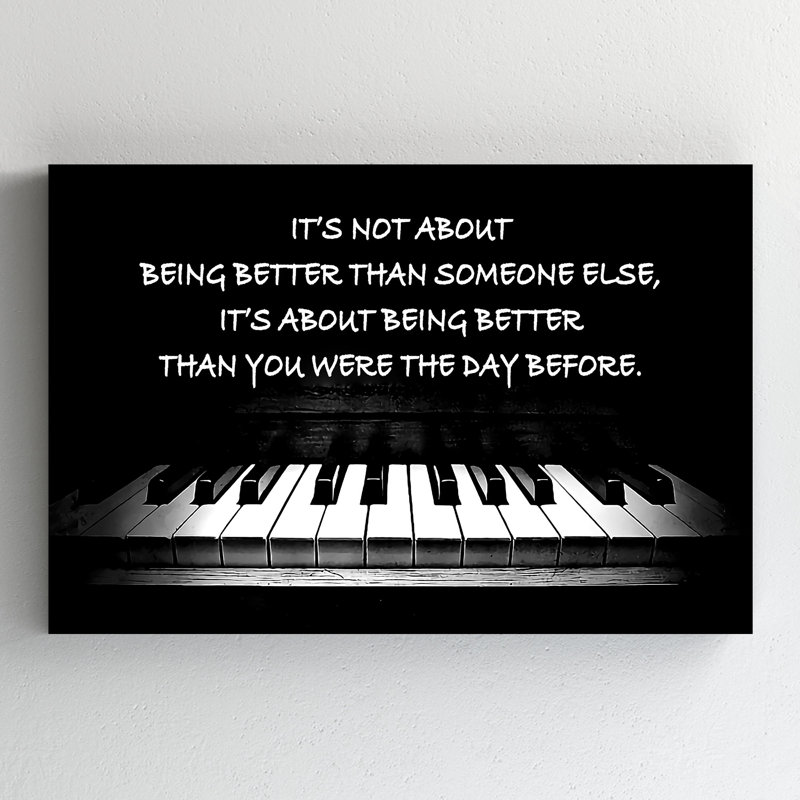 A Piano - Art textuel sur toile tendue, H 24 po x l 36 po x P 2 po