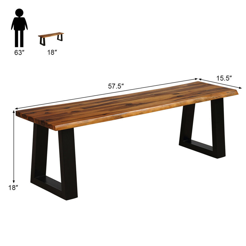 Serna Solid Wood Acacia Outdoor Bench