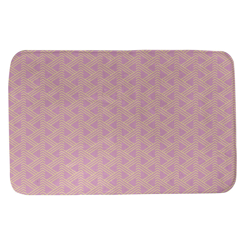 Tapis pour salle de bain Zig Zag, l 21 po x L 34 po, Rose/jaune