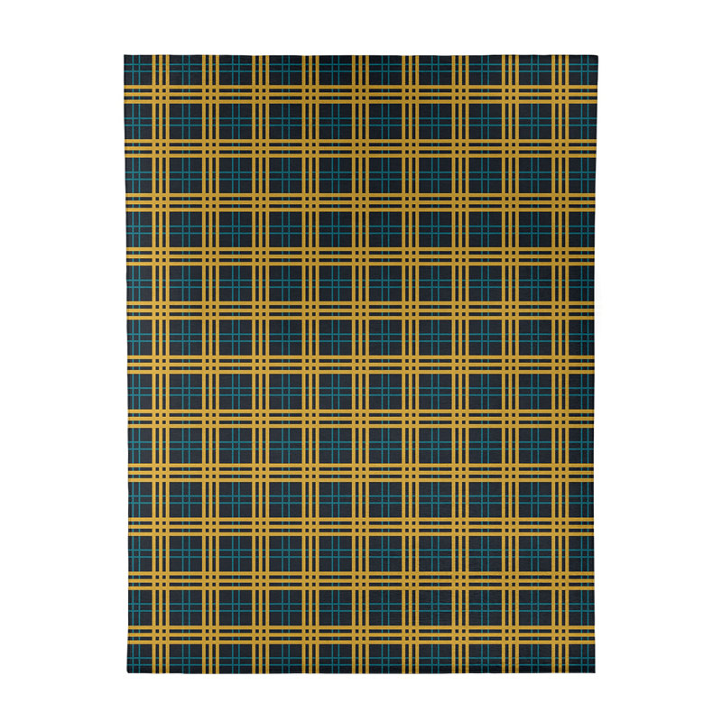 Tapis noir à carreaux, Rectangle 9 pi x 12 pi