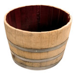 Wood Barrel Planter