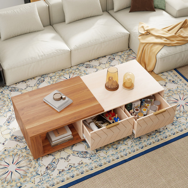 Solid Coffee Table with Storage