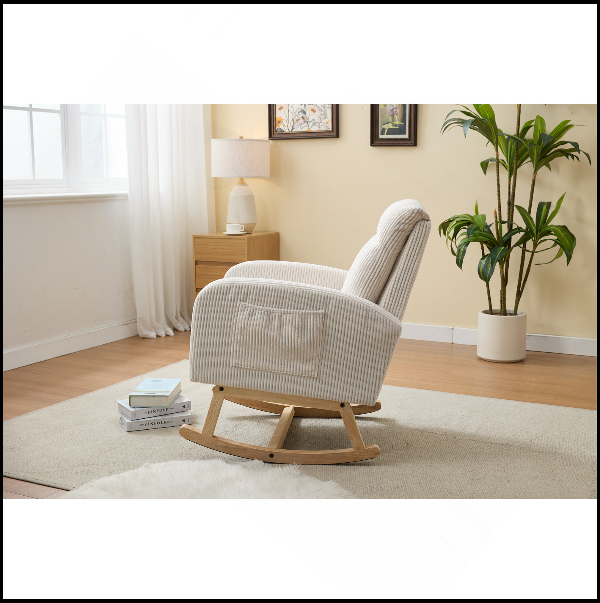 Ophelia & Co. Modern Accent Rocking Chair Rocking Chair With Solid Wood ...