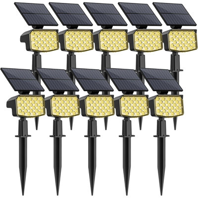 WELALO Solar Spot Lights Outdoor, [10 Pack/3 Modes] Solar Landscape Spotlights, Adjustable Solar Powered Security Lights, IP65 Waterproof Wall Lights for Walkway, Yard, Garden, Driveway