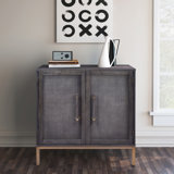 Hopper Studio Sophia Solid Wood 34'' 2-Door Cabinet, Adjustable Shelf, Practical Shelving
