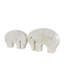 Rumy Marble Rounded Abstract Elephant Decorative White Sculpture with Gray Marble Veins and Cutouts Set