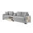 Modern Grey Modular Sofas, Chenille 3-seater With Storage Armrest & Console